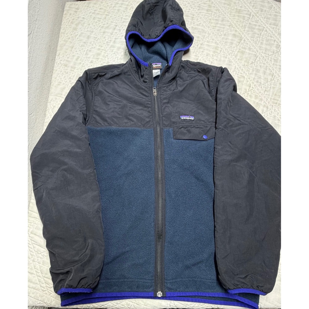 Patagonia Shelled Synchilla Hoody Mens Large Blue Full Zip Fleece Jacket